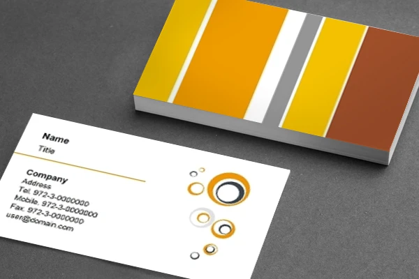 כרטיס ביקור 1015 גוונים כתום-חום