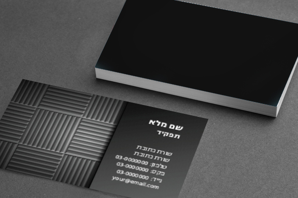 כרטיס ביקור 1005 שחור-כסף